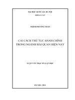 Cải cách thủ tục hành chính trong ngành Hải Quan hiện nay