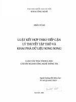 Luật kết hợp theo tiếp cận lý thuyết tập thô và khai phá dữ liệu song song