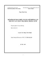 Mô hình số hai chiều ngang mô phỏng lan truyền vật chất thụ động trong nước