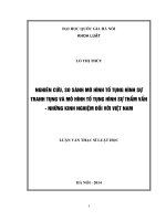 Nghiên cứu, so sánh mô hình tố tụng hình sự tranh tụng và mô hình tố tụng thẩm vấn - Những kinh nghiệm đối với Việt Nam