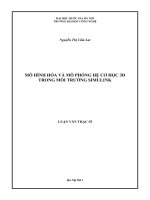 Mô hình hóa và mô phỏng hệ cơ 3D trong môi trường Simulink