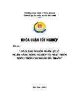 Công tác đào tạo nguồn nhân lực ở Ngân hàng Nông nghiệp và Phát triển Nông thôn – Chi nhánh Hà Thành