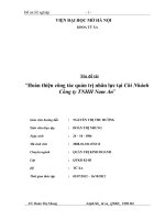 Hoàn thiện công tác quản trị nhân lực tại Chi Nhánh Công ty TNHH Nam An