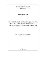 Một số khía cạnh của quản lý nhà nước đối với doanh nghiệp nhà nước trong nền kinh tế thị trường ở Việt Nam