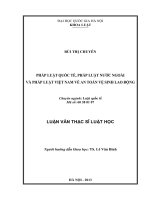 Pháp luật quốc tế, pháp luật nước ngoài và pháp luật Việt Nam về an toàn vệ sinh lao động
