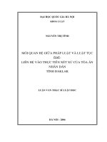 Mối quan hệ giữa pháp luật và tục Êđê - liên hệ vào thực tiễn xét xử của tòa án nhân dân tỉnh Đaklak