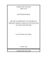 Quyền tự định đoạt của đương sự theo quy định của Bộ luật tố tụng dân sự Việt Nam năm 2004