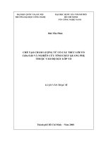 Chế tạo chấm lượng tử có cấu trúc lõi vỏ CdSe Cds và nghiên cứu tính chất quang phụ thuộc vào độ dày lớp vỏ