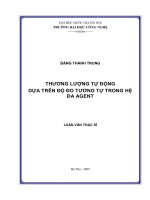 THƯƠNG LƯỢNG TỰ ĐỘNG  DỰA TRÊN ĐỘ ĐO TƯƠNG TỰ TRONG HỆ ĐA AGENT