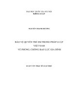 Bảo vệ quyền trẻ em trong pháp luật Việt Nam về phòng, chống bạo lực gia đình