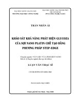 Khảo sát khả năng phát hiện glucoza của sợi nano platin chế tạo bằng phương pháp step - edge