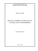 Chế tạo và nghiên cứu tính chất của vật liệu Cu, CNTs Nanocomposite