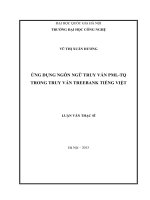 Ứng dụng ngôn ngữ truy vấn PML -TQ trong truy vấn Treebank Tiếng Việt