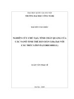 Nghiên cứu chế tạo, tính chất quang của các nanô tinh thể bán dẫn CdSe, ZnS với cấu trúc lõi, vỏ (Core, Shell)