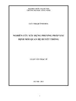 Nghiên cứu xây dựng phương pháp xác định mối quan hệ huyết thống