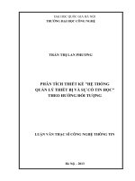 Phân tích thiết kế Hệ thống quản lý thiết bị và sự cố tin học theo hướng đối tượng