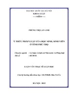 Ý thức pháp luật của học sinh, sinh viên ở tỉnh Phú Thọ