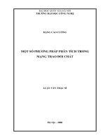 Một số phương pháp phân tích trong mạng trao đổi chất