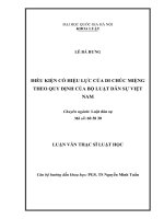 Điều kiện có hiệu lực của di chúc miệng theo quy định của Bộ luật dân sự Việt Nam