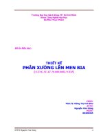 ĐỒ ÁN CÔNG NGHỆ THỰC PHẨM THIẾT KẾ PHÂN XƯỞNG LÊN MEN BIA