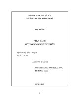 Nhận dạng một số ngôn ngữ tự nhiên