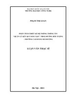 Phân tích thiết kế hệ thống thông tin Quản lý kết quả đào tạo theo hướng đối tượng - Trường Cao đẳng Hải Dương