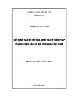 Xây dựng các cơ chế nhà nước bảo vệ hiến pháp ở nước Cộng hòa xã hội chủ nghĩa Việt Nam