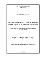 Vai trò của pháp luật tố tụng hình sự trong việc bảo đảm quyền con người