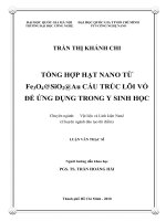 Tổng hợp hạt nano từ Fe3O4@SiO2@Au cấu trúc lõi vỏ để ứng dụng trong y sinh học