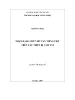 Nhận dạng chữ viết tay tiếng Việt trên các thiết bị cầm tay