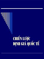 Bài giảng môn marketing quốc tế Chiến lược định giá quốc tế