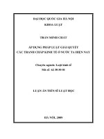 Áp dụng pháp luật giải quyết các tranh chấp kinh tế ở nước ta hiện nay