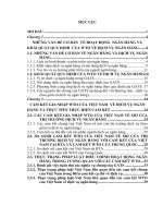 Thực thi các cam kết của Việt Nam với tổ chức thương mại thế giới trong lĩnh vực ngân hàng