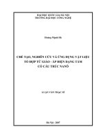 Chế tạo, nghiên cứu và ứng dụng vật liệu tổ hợp từ giảo - áp điện dạng tấm có cấu trúc nanô