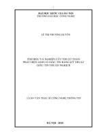 Tìm hiểu và nghiên cứu thuật toán phát hiện ảnh có giấu tin bằng kỹ thuật giấu tin thuận nghịch