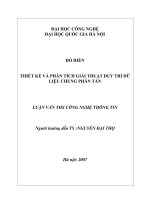 Thiết kế và phân tích giải thuật duy trì dữ liệu chung phân tán