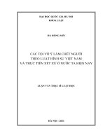 Các tội vô ý làm chết người theo luật hình sự Việt Nam và thực tiễn xét xử ở nước ta hiện nay