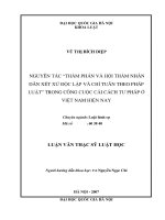 Nguyên tắc thẩm phán và hội thẩm nhân dân xét xử độc lập và chỉ tuân theo pháp luật trong công cuộc cải cách tư pháp ở Việt Nam hiện nay