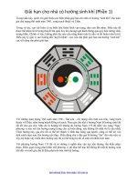 Chuyên đề giải hạn cho nhà có hướng sinh khí phần 1