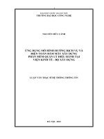 Ứng dụng mô hình hướng dịch vụ và điện toán đám mây xây dựng phần mềm quản lý điều hành tại Viện Kinh tế - Bộ Xây dựng
