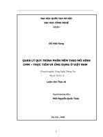 Quản lý quy trình phần mềm theo mô hình CMM - thực tiễn và ứng dụng ở Việt Nam