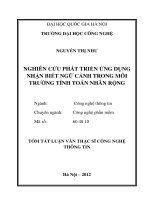 Nghiên cứu phát triển ứng dụng nhận biết ngữ cảnh trong môi trường tính toán nhân rộng