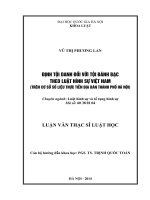 Định tội danh đối với tội đánh bạc theo Luật hình sự Việt Nam (Trên cơ sở số liệu thực tiễn địa bàn thành phố Hà Nội)