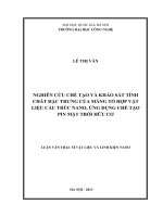 Nghiên cứu chế tạo và khảo sát tính chất đặc trưng của màng tổ hợp vật liệu cấu trúc nano, ứng dụng chế tạo pin mặt trời hữu cơ