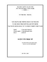 Xây dựng hệ thống báo cáo nhanh và dự báo trợ giúp ra quyết định tại Ngân hàng Đầu tư và Phát triển Việt Nam