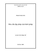Nhu cầu lập pháp của hành pháp