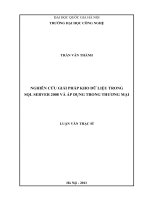 Nghiên cứu giải pháp kho dữ liệu trong SQL server 2008 và áp dụng trong thương mại