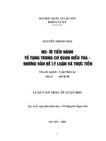 Người tiến hành tố tụng trong cơ quan điều tra - những vấn đề lý luận và thực tiễn