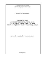 Máy vectơ tựa (support vector machine-SVM) và ứng dụng trong việc xác định tham số độ thấm trong ngành địa chất