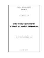 Những vấn đề lý luận và thực tiễn về giám đốc việc xét xử của Tòa án nhân dân